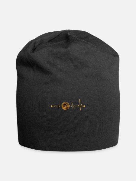 Bitcoin Herzschlag - Jersey-Beanie - Schwarz