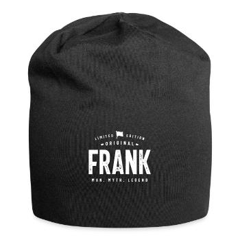 Mens Original Frank Lustiger personalisierter Name - Jersey-Beanie - Schwarz - Vorne