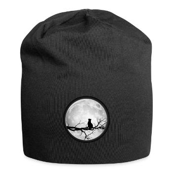 Lune Pleine Lune Espace Chat - Bonnet en jersey - noir - Devant