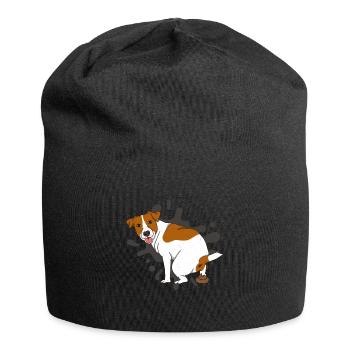 JACK RUSSELL TERRIER poops poop pile - Jersey Beanie - black - Front