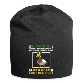 ente entensammlung entenliebhaber mag enten bier - Jersey-Beanie - Schwarz - Vorne