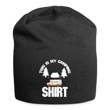 Camping Zitat Das ist mein Camping - Jersey-Beanie - Schwarz - Vorne