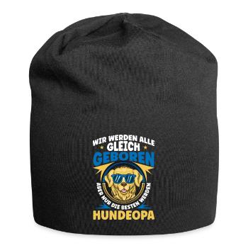Hunde Opa Bester Hundeopa Enkelhund Großeltern - Jersey-Beanie - Schwarz - Vorne