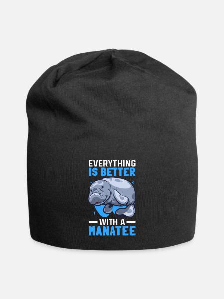 Alles ist besser mit Seekühen Manati Seekuh - Jersey-Beanie - Schwarz