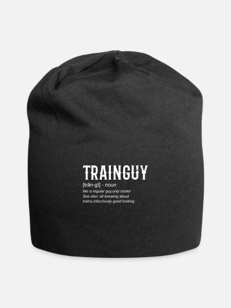 Train Driver Train Guy Railroad Train Engineer - Jersey Beanie - black