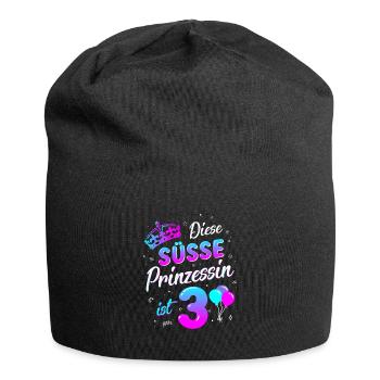 3. Geburtstag Mädchen 3 Jahre Prinzessin - Jersey-Beanie - Schwarz - Vorne