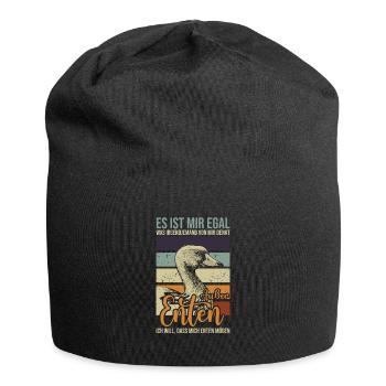 Ente Ich Will Dass Mich Enten Mögen Entenzüchter - Jersey-Beanie - Schwarz - Vorne