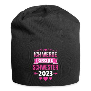 Bald Große Schwester 2023 - Jersey-Beanie - Schwarz - Vorne