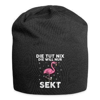 Mädelsabend Saufen Partyliebhaber Flamingo - Jersey-Beanie - Schwarz - Vorne