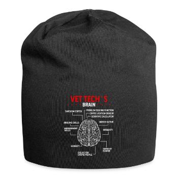 Veterinarian Vet Tech Stethoscope Charm Vet Tech - Jersey Beanie - black - Front