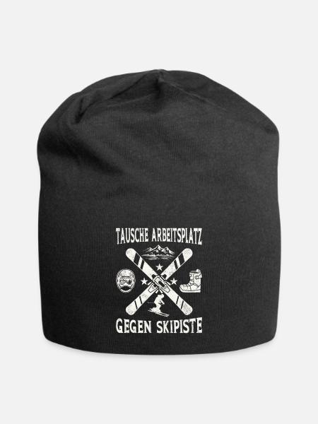 Tausche Arbeitsplatz gegen Skipiste - Jersey-Beanie - Schwarz