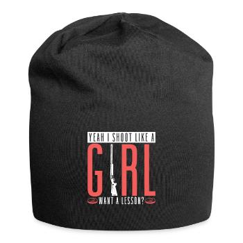 Yeah I Shoot Like A Girl Want A Lesson Skeet - Jersey-Beanie - Schwarz - Vorne