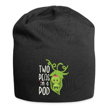 Two Peas in a Pod Valentines Day In Love - Jersey Beanie - black - Front