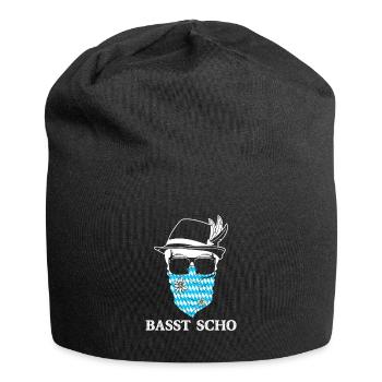 Basst Scho Bayern bayrischer Dialekt - Jersey-Beanie - Schwarz - Vorne