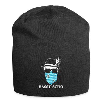 Basst Scho Bayern bayrischer Dialekt - Jersey-Beanie - Anthrazit - Vorne