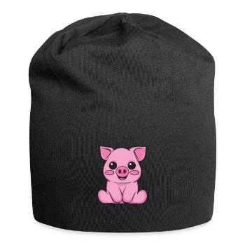 Domestic pig Wild boar farmer farm | Pig - Jersey Beanie - black - Front