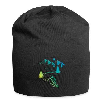 Skifahren Abfahrt Berg Wintersport - Jersey-Beanie - Schwarz - Vorne