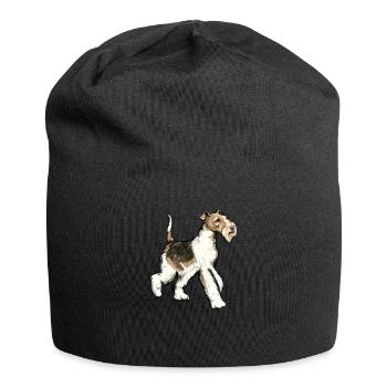 Fox Terrier Dog I Hunting Dog Breeder Mistress Motif - Jersey Beanie - black - Front