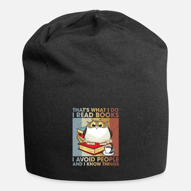 I Read Books I Avoid People And I Know Things - Jersey-Beanie - Schwarz
