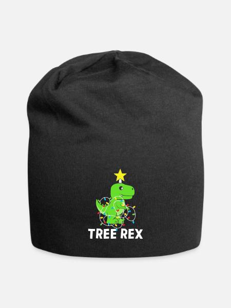 Tree Rex Christmas Dinosaur Tree T Rex Dinosaur - Jersey-Beanie - Schwarz