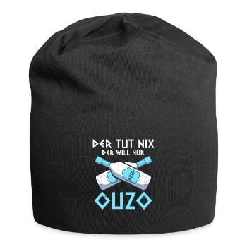 Der Tut Nix Der Will Nur Ouzo Saufen Griechisch - Jersey-Beanie - Schwarz - Vorne
