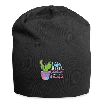 Kaktus - Jersey-Beanie - Schwarz - Vorne
