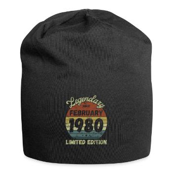 Legendary since February 1980 - Geburtstag - Jersey-Beanie - Schwarz - Vorne