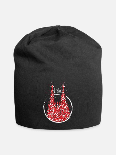 Köln Dom Karneval Fasching Rot Weiss - Jersey-Beanie - Schwarz