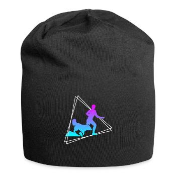 Hundetraining Hundeerziehung Retro Geschenk - Jersey-Beanie - Schwarz - Vorne
