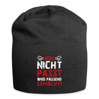 Was Nicht Passt Wird Passend Gemacht Handwerker - Jersey-Beanie - Schwarz - Vorne
