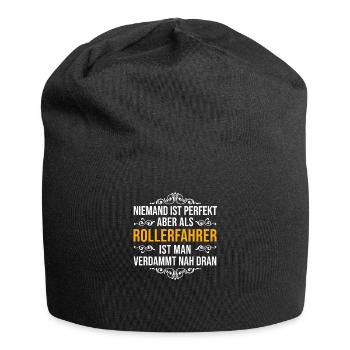 Rollerfahrer Motorroller Spruch - Jersey-Beanie - Schwarz - Vorne