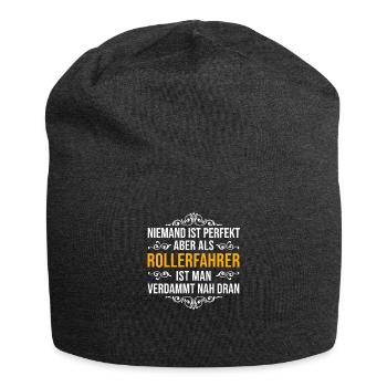 Rollerfahrer Motorroller Spruch - Jersey-Beanie - Anthrazit - Vorne