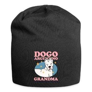 Dogo Argentino Grand-mère | Cadeau de propriétaire de chien - Bonnet en jersey - noir - Devant