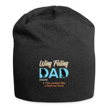 Wing Foiling Dad Wing Surf Wing Foil - Jersey-Beanie - Schwarz - Vorne