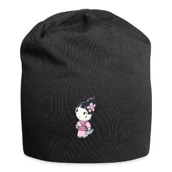 Geisha I Japan Mädchen Anime Motiv für Japanische - Jersey-Beanie - Schwarz - Vorne