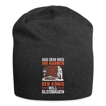 Gleisbauer aus dem Weg Weichenmechaniker Gleisbau - Jersey-Beanie - Anthrazit - Vorne