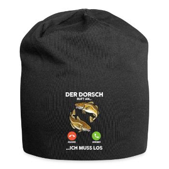 Angeln Angler Dorsch Fischer - Jersey-Beanie - Schwarz - Vorne