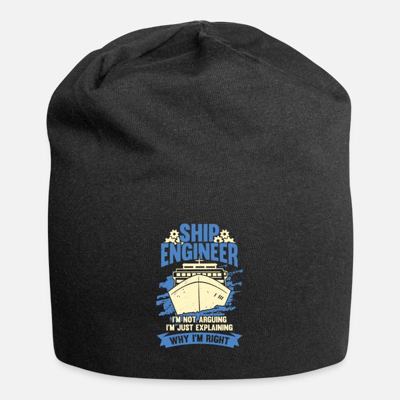 Schiffsingenieur Schiffsbauingenieur Geschenk - Jersey-Beanie - Schwarz