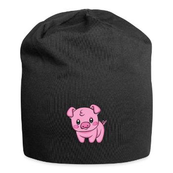 Porc domestique Élevage de sangliers | Cochon - Bonnet en jersey - noir - Devant