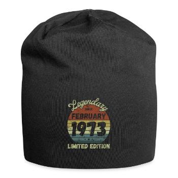 Legendary since February 1973 - Geburtstag - Jersey-Beanie - Schwarz - Vorne