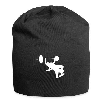 Bodybuilder Power Sport Bench Press Gift - Jersey Beanie - black - Front