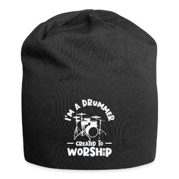 I'm A Drummer Created To Worship Drum Set Drumming - Jersey Beanie - black - Front