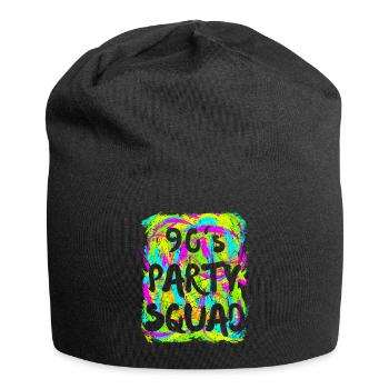 90s Party Outfit Neon Look Retro - Jersey Beanie - black - Front