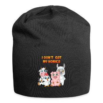 je ne mange pas mes homies - Bonnet en jersey - noir - Devant