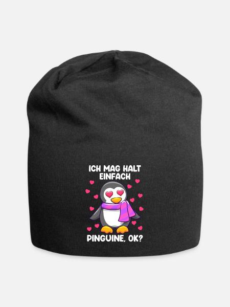 Ich mag einfach Pinguine, ok? Pinguin - Jersey-Beanie - Schwarz