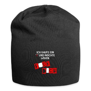 Ich Kaufe Ein I Und Möchte Lösen - Jersey-Beanie - Schwarz - Vorne