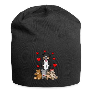 Appenzeller Sennenhund Kuscheltier Hund - Jersey-Beanie - Schwarz - Vorne