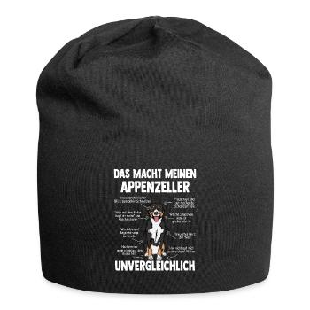 Appenzeller Sennenhund Kuscheltier Hund - Jersey-Beanie - Schwarz - Vorne
