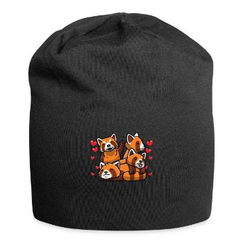 Kawaii Roter Panda - Jersey-Beanie - Schwarz - Vorne