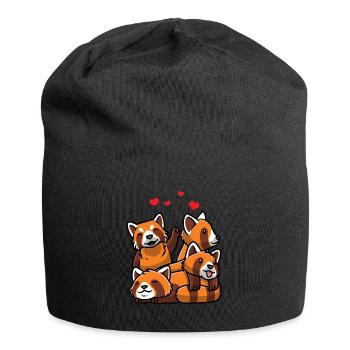 Kawaii Roter Panda - Jersey-Beanie - Schwarz - Vorne